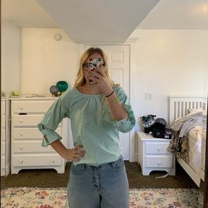 Light green pin stripe blouse